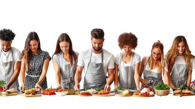 Skupina ludí varí spoločne